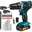 Accuboormachine Pro Set met 2 accu's, klopboorfunctie & 30-delige accessoireset