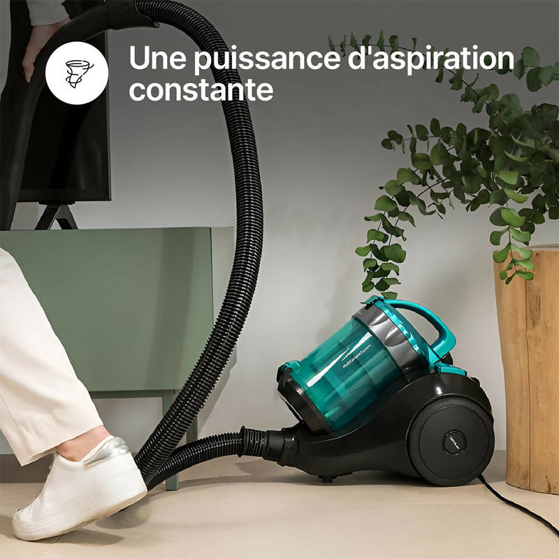 Aspirateur Multicyclonic / Puissance de 800 W / Technologie silencieuse TimeCyclonic Pro / Réservoir sans sac de 2,5 L / Accessoires complets