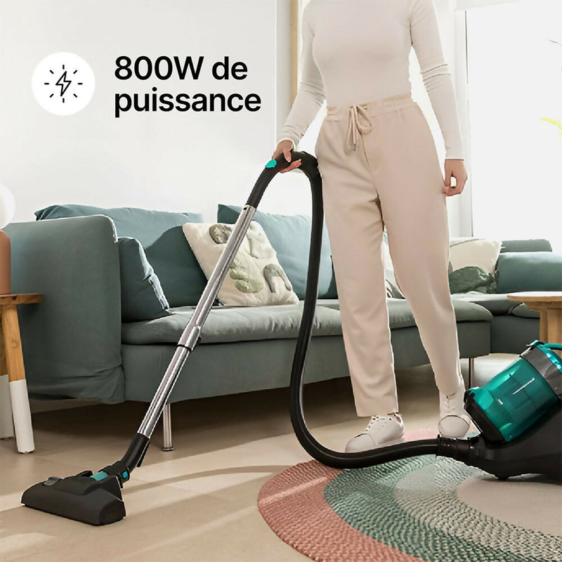 Aspirateur Multicyclonic / Puissance de 800 W / Technologie silencieuse TimeCyclonic Pro / Réservoir sans sac de 2,5 L / Accessoires complets