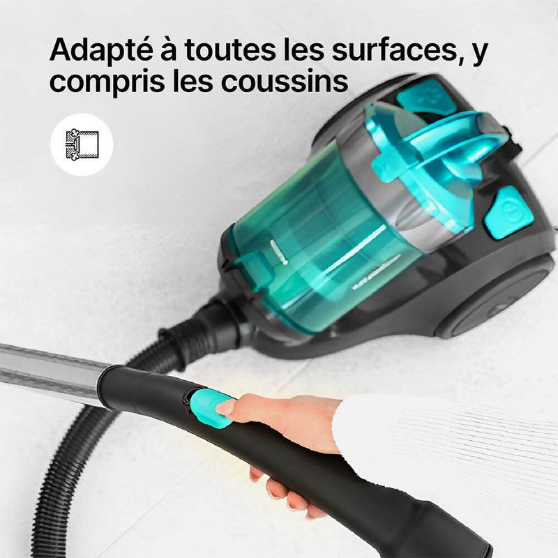 Aspirateur Multicyclonic / Puissance de 800 W / Technologie silencieuse TimeCyclonic Pro / Réservoir sans sac de 2,5 L / Accessoires complets