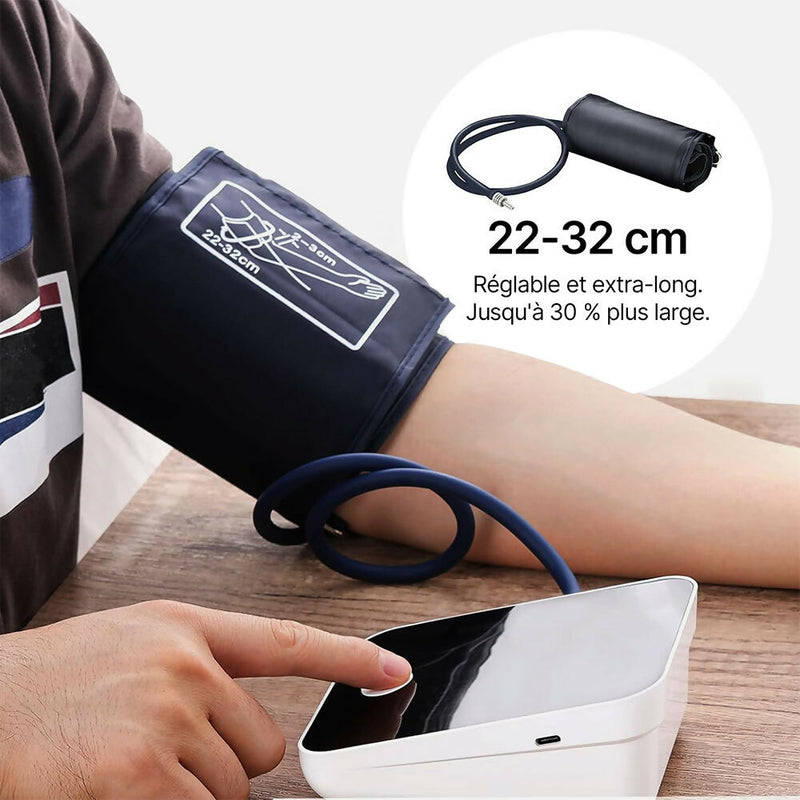 Tensiomètre ultra-précis pour le bras / Mesure précise de la tension artérielle et du pouls / Détection d'arythmie / Avec fonction de mémoire intelligente / Pour usage domestique