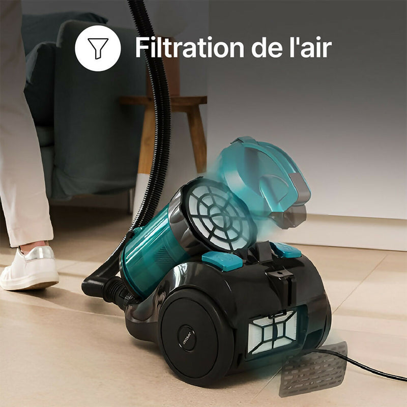 Aspirateur Multicyclonic / Puissance de 800 W / Technologie silencieuse TimeCyclonic Pro / Réservoir sans sac de 2,5 L / Accessoires complets