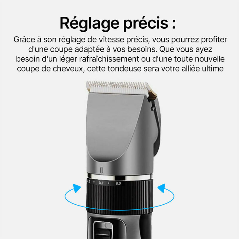 Tondeuse électrique pour hommes / Rechargeable / Tondeuse barbe sans fil / Lame en titane auto-affûté / Avec 4 sabots, un peigne, une brosse & une éponge