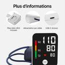 Tensiomètre ultra-précis pour le bras / Mesure précise de la tension artérielle et du pouls / Détection d'arythmie / Avec fonction de mémoire intelligente / Pour usage domestique