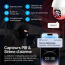 Caméra de surveillance extérieure 2K / Alimentée par câble / Caméra Wi-Fi étanche avec audio bidirectionnel / Surveillance extérieure avec vision nocturne et capteur de mouvement