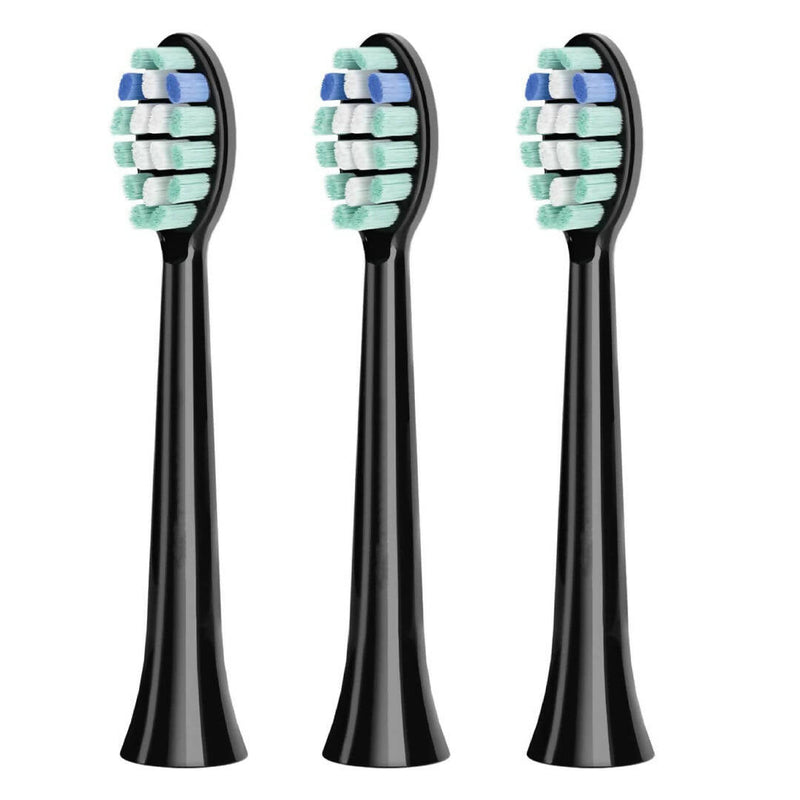 Brosses de rechange pour brosse à dents électrique, lot de 3, Poils doux et arrondis, Compatible avec le modèle Alpha P200