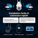 Caméra de surveillance extérieure 2K / Alimentée par câble / Caméra Wi-Fi étanche avec audio bidirectionnel / Surveillance extérieure avec vision nocturne et capteur de mouvement