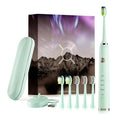 Brosse à dents électrique avec 6 Têtes de brosse / Médium ou Souple / 5 modes / Minuterie 2 Minutes / Chargeur sans fil / Autonomie 60 Jours / Étui de protection inclus