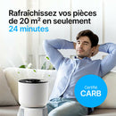 Purificateur d'air avec filtration HEPA 6 niveaux / Silencieux / Mode auto intelligent / Circulation de l'air 360° / Minuterie réglable / Rappel de remplacement du filtre