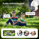 Caméra de surveillance extérieure 2K / Alimentée par câble / Caméra Wi-Fi étanche avec audio bidirectionnel / Surveillance extérieure avec vision nocturne et capteur de mouvement