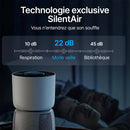 Purificateur d'air avec filtration HEPA 6 niveaux / Silencieux / Mode auto intelligent / Circulation de l'air 360° / Minuterie réglable / Rappel de remplacement du filtre