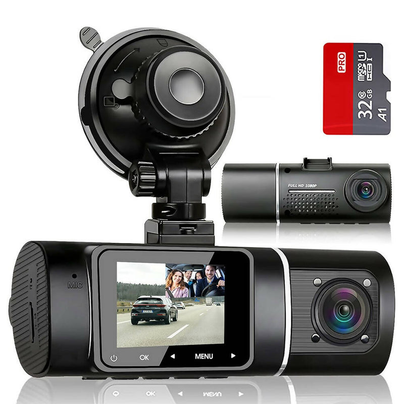 Caméra Voiture Dashcam Enregistrement Voix 32 Go Noir Bleu